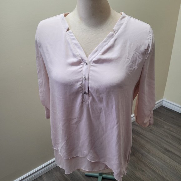 Cream sheer blouse 3/4 sleeves - Picture 1 of 7